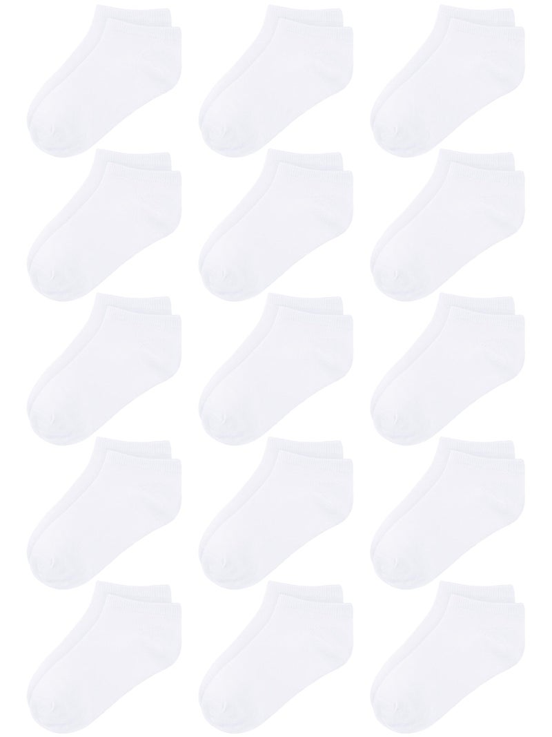Cooraby 15 Pack Kids' Half Cushion Low Cut Athletic Ankle Socks Boys Girls Ankle Socks - Image 1